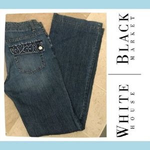 🔵WHBM Trouser Leg Medium Blue Jeans